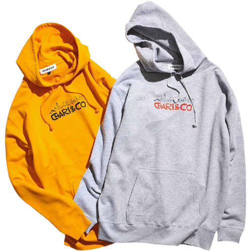 x HANAI YUSUKE EMBROIDERY SKYLINE HOODIE SWEATS スウェット