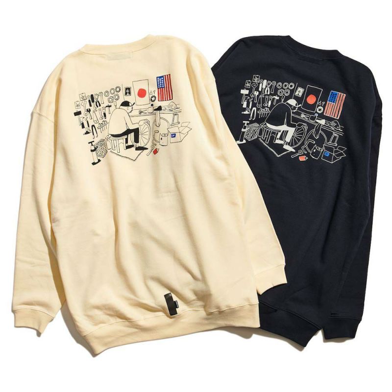 x HANAI YUSUKE MECHANIC SPACE CREWNECK SWEATS スウェット