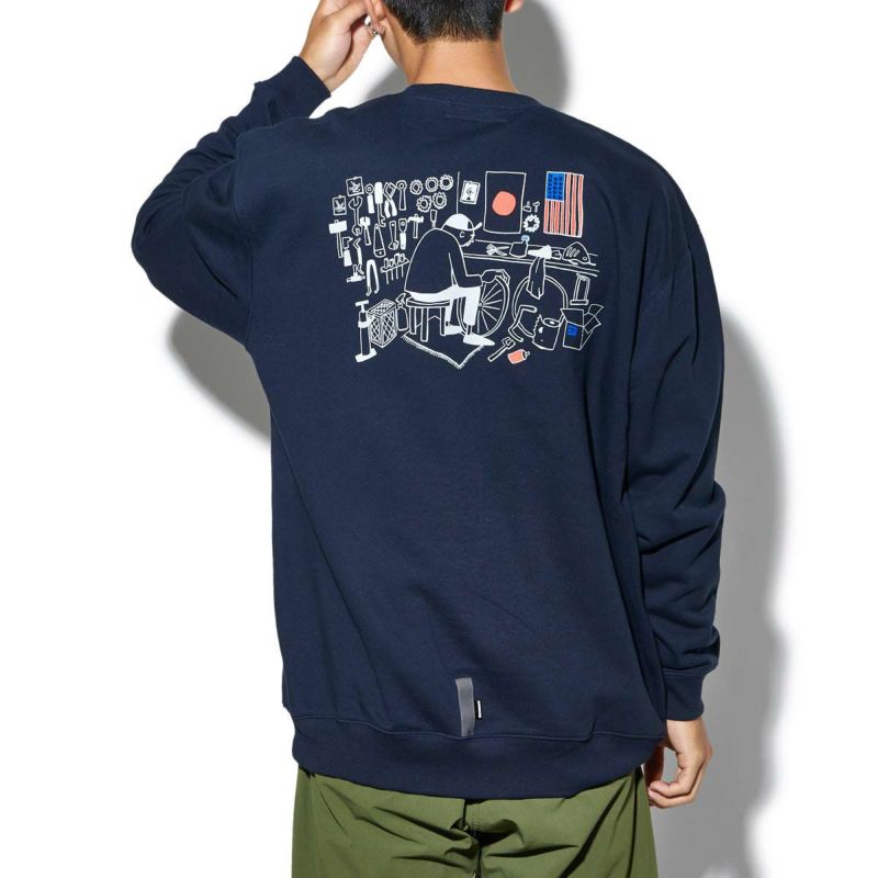 x HANAI YUSUKE MECHANIC SPACE CREWNECK SWEATS スウェット